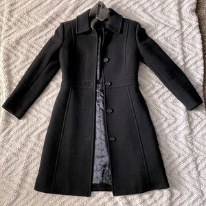 00P J Crew double-cloth lady day coat in black (great condition)